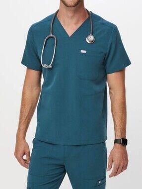Figs Caribbean Blue Chisec Scrub Top Size XL